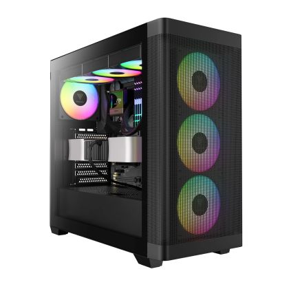 Gamdias Case E-ATX - ATHENA M3 Black - USB-C, 4 x 120 mm A-RGB, Mesh, Tempered Glass