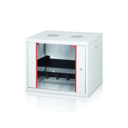 Комуникационен шкаф Formrack 19" Wall Mounted rack 12U 555/450mm, removable locking sides, height: 593mm, loading capacity: 100kg., tempered glass door, 19" front rails (back rails optionable)