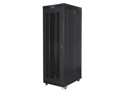 Комуникационен шкаф Lanberg rack cabinet 19" free-standing 42U/800x1000 (flat pack) with mesh door lcd black v2