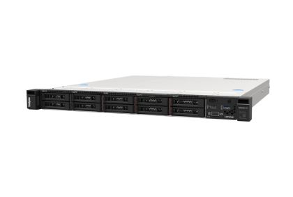 Сървър Lenovo ThinkSystem SR250 V3, Xeon E-2468 (8C 2.6GHz 16MB Cache/65W), 1x32GB, O/B, 2.5" HS (8), 5350-8i Internal, HS 800W Titanium, XCC2 Platinum, Rails