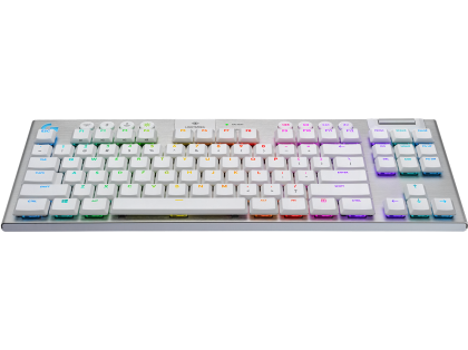 Безжична геймърска механична клавиатура Logitech, G915 TKL White Lightsync RGB, Tactile суичове