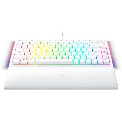 Razer BlackWidow V4 75% White, Gaming Keyboard, US Layout, Hot-swappable Design, Compact 75% Layout with Aluminum Case,  Mechanical Switches (Tactile), Razer Chroma RGB, Dedicated media roller with 2 dedicated media buttons, Detachable Type C Cable