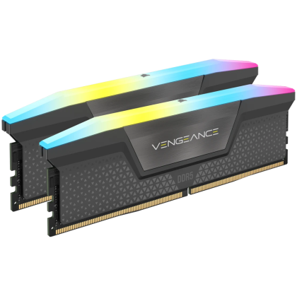 CORSAIR VENGEANCE RGB DDR5 32GB (2x16GB) DDR5 6000 CL36-44-44-96 1.4V AMD EXPO Memorie - gri, 0840006679653