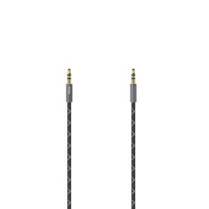 Hama Audio Cable, 3.5 mm Jack Plug - Plug, Stereo, Metal, Gold-Plated, 0.75 m