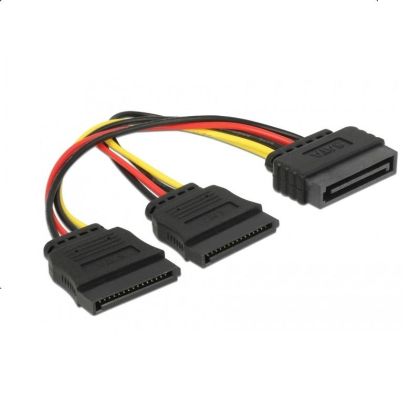 Кабел DeLock Power SATA 15 pin към 2 x SATA HDD, 15 cm