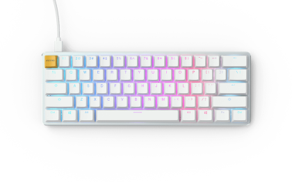 Mechanical Keyboard Glorious White Ice GMMK RGB Compact, Gateron Brown US Layout
