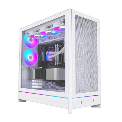 Montech Case ATX - HS01 PRO (W) - 5 x 120 mm ARGB Fans, USB-C, White
