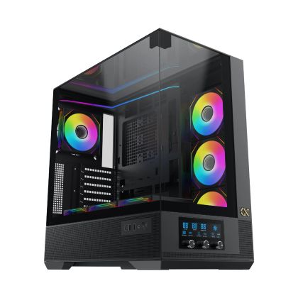 Xigmatek Case EATX - Vision - 7 ARGB Fans, LCD Display Panel, Smart Fan Control