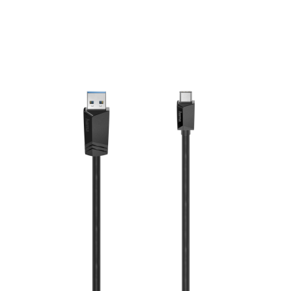 Cablu HAMA USB-C tată-USB-A tată, USB 3.2 Gen 1, 5Gbit/s, 0,25 m., Negru