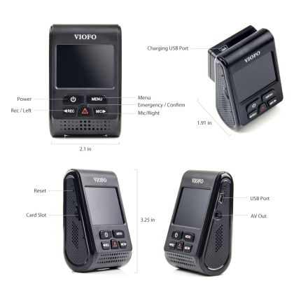 VIOFO Видеорегистратор Dash Cam A119 V3-G - GPS Module, Quad HD+, HDR, Sony STARVIS