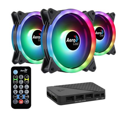 AeroCool Fan Pack 3-in-1 3x120mm - DUO 12 Pro - Addressable RGB with Hub, Remote - ACF3-DU10227.11