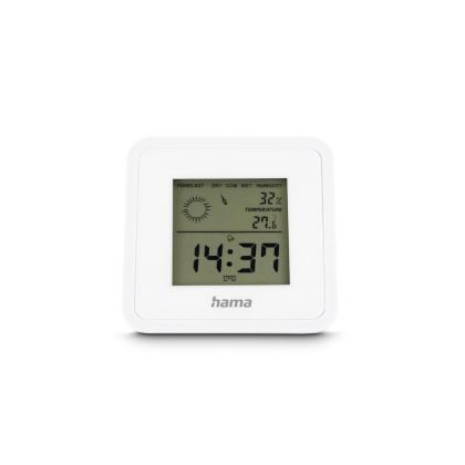 Hama "Borneo" Thermometer and Hygrometer, Digital, For Indoors, white