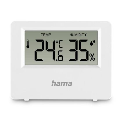 Hama "Ebro" Thermometer and Hygrometer, Digital, For Indoors or Outdoors, white