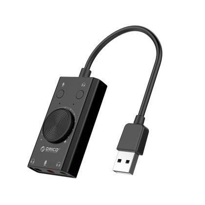 Orico USB Sound card - 2 headphones, mic, volume - SC2-BK