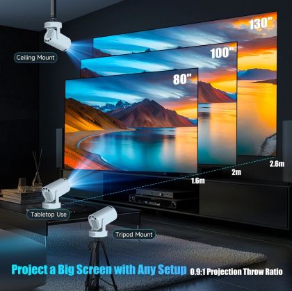 MagCubic Portable Multimedia Projector HY300 Pro+ - 4K, Android 11, Wi-Fi, Bluetooth 5.4