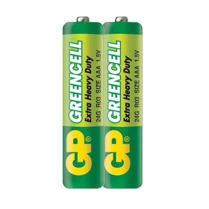 Zinc carbonic zinc battery GP GREENCELL  R03 AAA 2 pcs.  shrink 1.5V