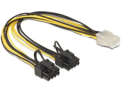 Delock PCI Express power cable 6 pin female > 2 x 8 pin male 30 cm