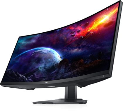 Monitor Dell S3422DWG, 34" Curved Gaming AG LED 21:9, VA, 1ms MPRT/2ms GtG, 144Hz, 3000:1, 400 cd/m2, WQHD (3440x1440), AMD FreeSyn, HDR 400, 90% DCI-P3, HDMI, DP, USB 3.2 Hub, ComfortView, Audio Line-out, Height Adjustable, Tilt, Black
