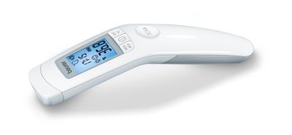 Thermometer Beurer FT 90 non-contact thermometer, Measurement of body, ambient and surface temperature, Displays measurements in °C and °F, Measuring distance 2/3 cm, 60 memory spaces, XL display, Low battery indicator, Date and time