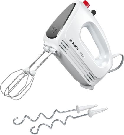 Mixer Bosch MFQ22100, Hand mixer, CleverMixx, 375 W, 4 speed settings, additional pulse/turbo setting, white/gray