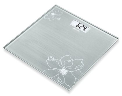 Beurer GS 10 Glass bathroom scale Gray; Automatic switch-off, overload indicator; 180 kg / 100 g