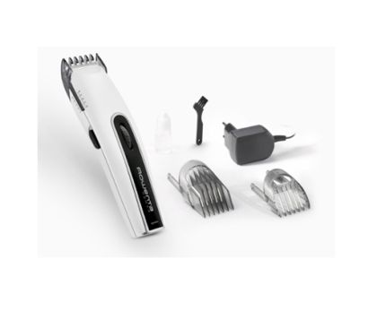 Hair clipper Rowenta TN1400F1, Hair clipper Nomad, new design, 2 adjustable combs with 9 settings each (3-15 mm, 18-30mm), rechargeable, corded, autonomy 40min + main, stainless steel blade, charging led, charging stand