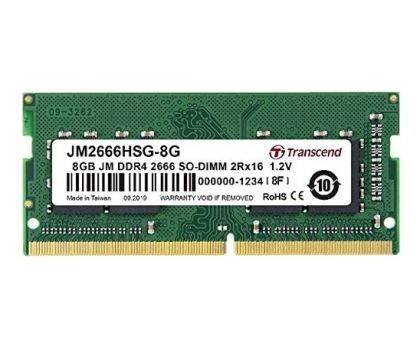 Memory Transcend 8GB JM DDR4 2666Mhz SO-DIMM 1Rx16 1Gx16 CL19 1.2V
