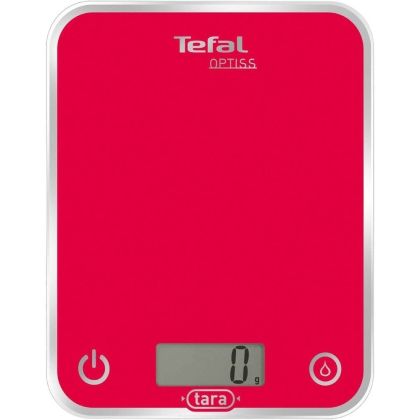 Scale Tefal BC5003V2, Optiss, Kitchen Scale, up to 5kg, Resolution 1g function Tara, Digital LCD display, Ultra slim glass, raspberry