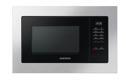 Microwave oven Samsung MG23A7013CT/OL, Built-in microwave grill, Ceramic Inside, 23l, 800 W, Blue LED Display, Black door, Stainless steel frame