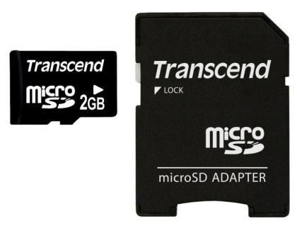 Memory Transcend 2GB micro SD (with adapter)