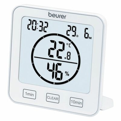 Hygrometer Beurer HM 22 thermo hygrometer; displays temperature, relative humidity, date and time; timer function; sensor buttons