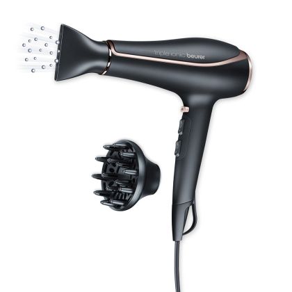 Hair dryer Beurer HC 80 Hair dryer, 2,200 W, triple ionic function, professional AC motor, 2 attachments, 3 heat settings, 2 blower settings, cold air, overheating protection