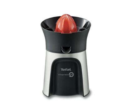 Citrus press Tefal ZP603D38, VITAPRESS DIRECT SERVE JUICER, 100 W, 1 Filter, 3 cones for all kinds of citrus, Metal anti-drip system, automatic on/off, metal/black