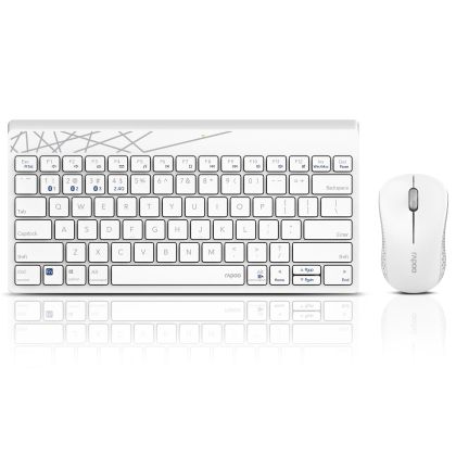 Wireless Keyboard Set RAPOO 8000M, White