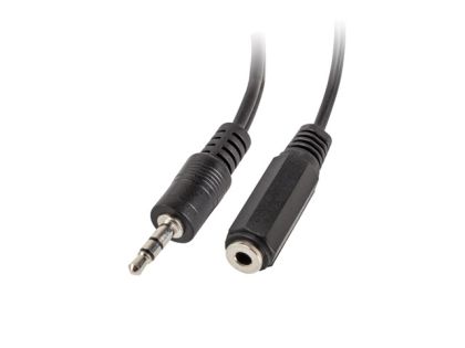 Cable Lanberg adapter jack stereo (M) -> jack stereo (F) X2 10cm, black