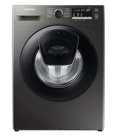 Washing machine Samsung WW80T4540AX/LE, Washing Machine, 8 kg, 1400 rpm, Energy Efficiency D, Add Wash, Hygiene Steam, Spin Efficiency A, WiFi, Stainless steel, Black door