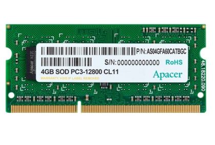 Memorie Apacer 4GB Memorie pentru notebook - DDR3 SODIMM PC12800 @ 1600MHz