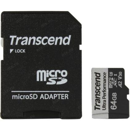 Memorie Transcend 64GB micro SD cu adaptor UHS-I U3 A2 Ultra Performance
