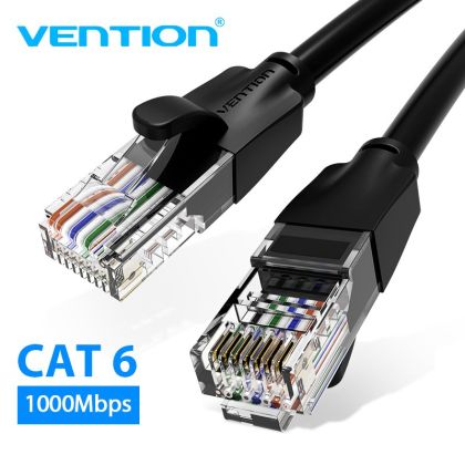 Vention LAN UTP Cat.6 Patch Cable - 0.5M Black - IBEBD