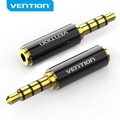 Adaptor Vention Adaptor audio 3,5 mm M / 2,5 mm F metal negru - BFBB0