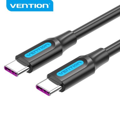 Cablu Vention USB 2.0 de tip C la tip C - 0,5M negru 5A Încărcare rapidă - COTBD