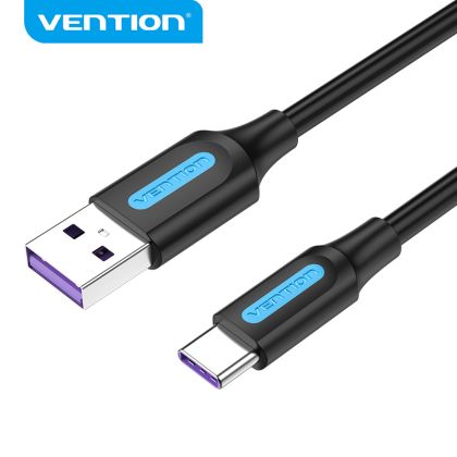 Vention USB 3.1 Type-C / USB 2.0 AM - 0.5M Black 5A Fast Charge - CORBD