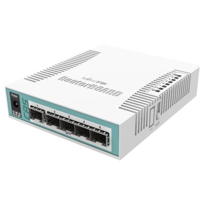 Comutator router cloud Mikrotik CRS106-1C-5S, 1x Gigabit LAN, 5x cuști SFP