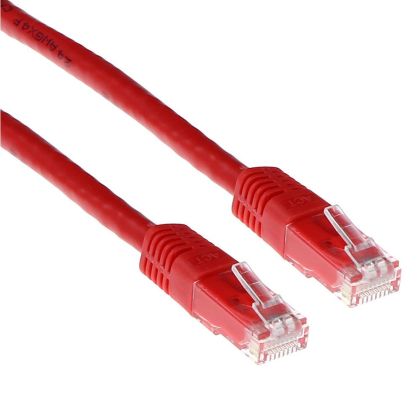 Red 0.5 meter U/UTP CAT6 patch cable with RJ45 connectors