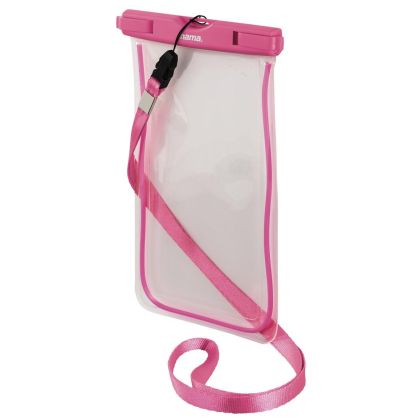 Geantă pentru smartphone HAMA Playa, mărime XXL, impermeabilă IPX8, transparentă/roz