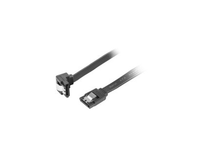 Cablu Lanberg SATA DATA III (6GB/S) cablu F/F 30cm cleme metalice înclinate, negru