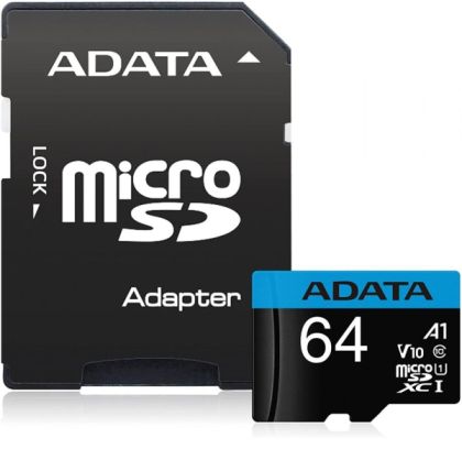 Memory Adata 64GB MicroSDXC UHS-I CLASS10 A1 (1 adapter)