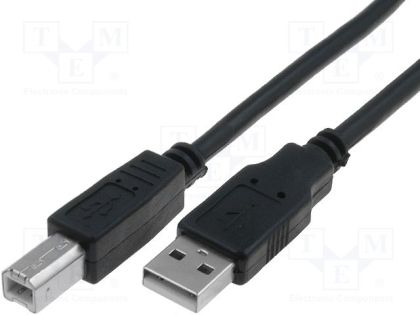 VCom Кабел USB 2.0 AM / BM Black - CU201-B-3m