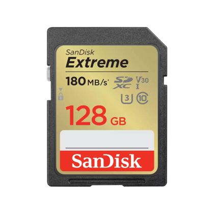 Card de memorie SANDISK Extreme SDXC, 128 GB, UHS-1, Clasa 10, U3, V30, 90 MB/s