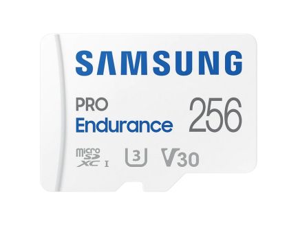Memory Samsung 256 GB micro SD PRO Endurance, Adapter, Class10, Waterproof, Magnet-proof, Temperature-proof, X-ray-proof, Read 100 MB/s - Write 40 MB/s
